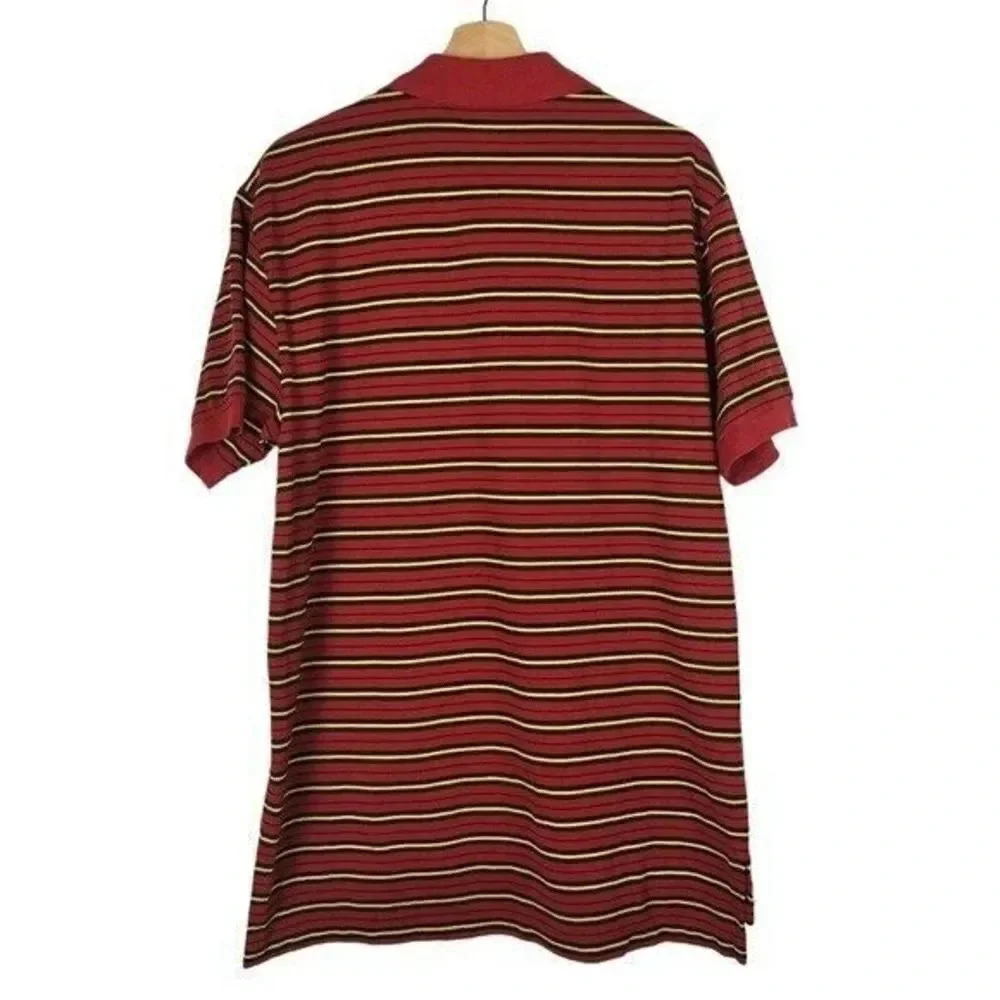 Polo Ralph Lauren Red & Yellow Stripe Short Sleeve Polo L - Picture 2 of 3